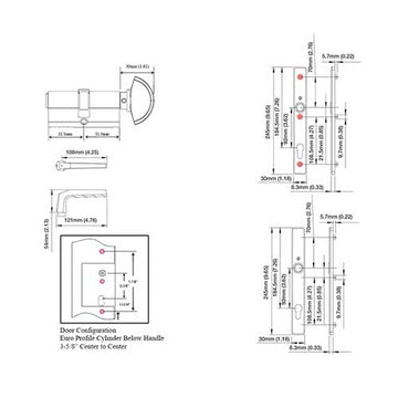 HOPPE MULTIPOINT LOCK HANDLESET -  A117/2246N - FRANKFURT CONTEMPORARY
